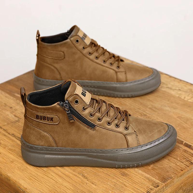 Chaussures pour hommes Nouvelle mode Chaussures décontractées à la mode à lacets Légères Mid-Top Cha