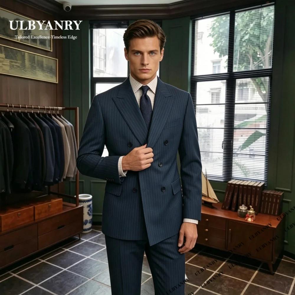 Ensemble de costume classique ULBYANRY pour hommes, tendance, double boutonnage, costume formel 2 pi