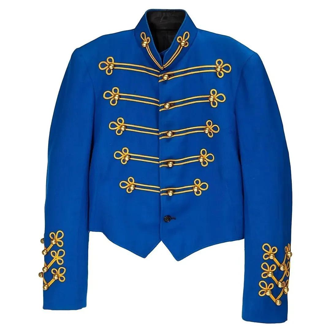 Veste personnalisée Tailor Made Super Singer Bule pour homme adulte, uniforme militaire de parade ro