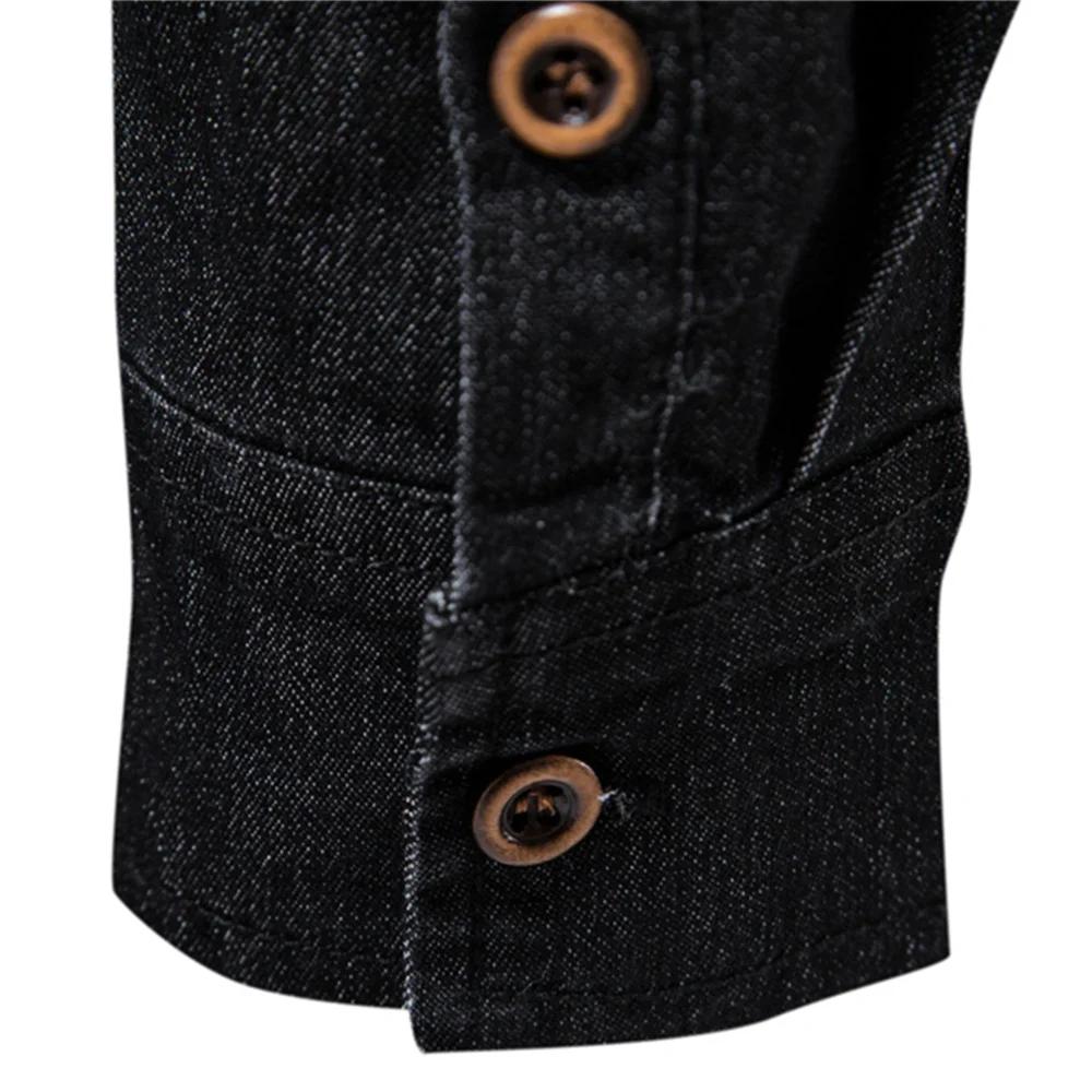 AIOPESON marque chemise en denim de coton élastique pour hommes manche longue Chemises de cow-boy de