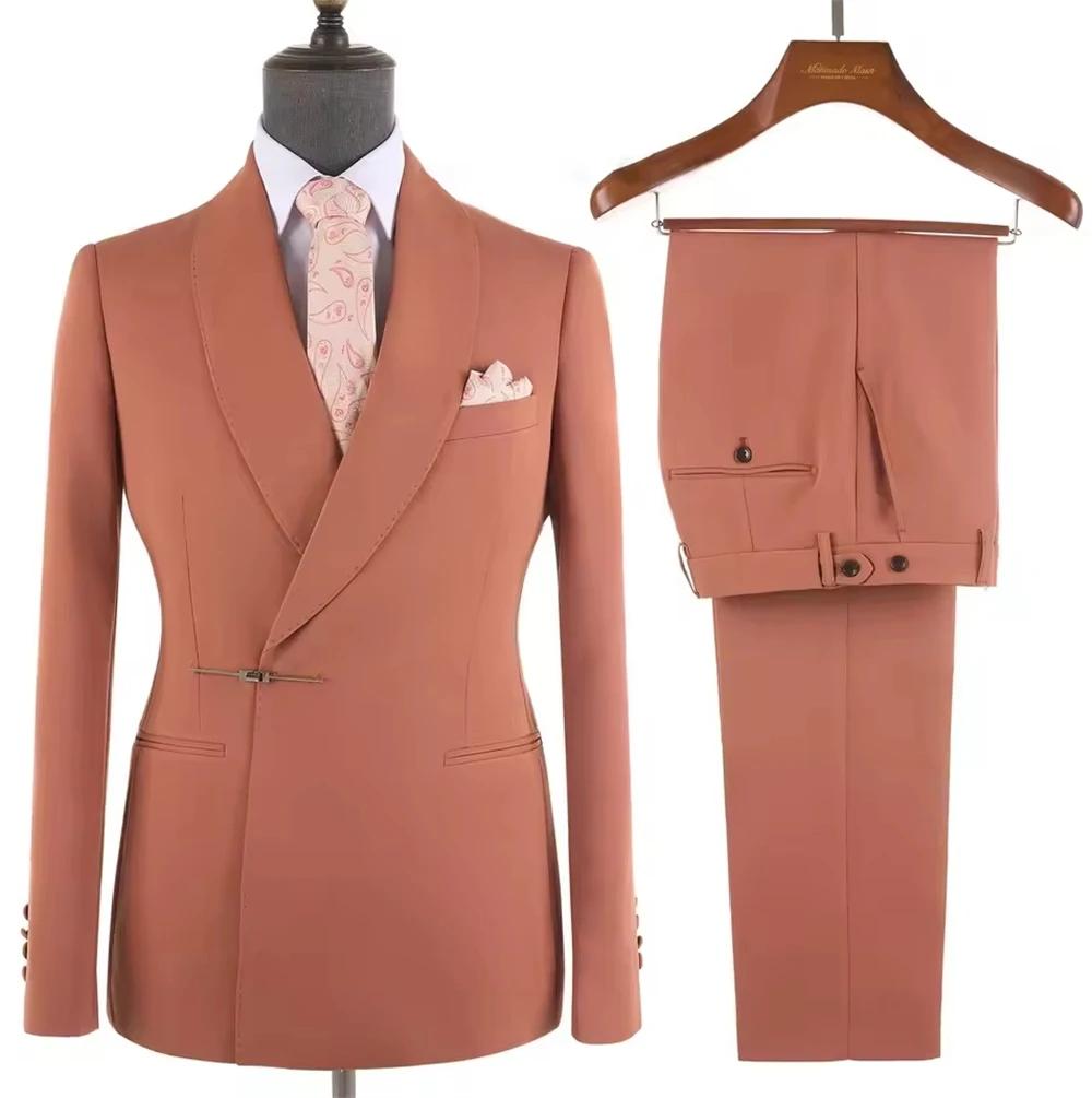 Costumes en corail pour hommes, nouvelle collection de haute qualité, élégant, boucle à dégagement l