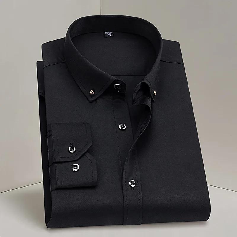 Offre spéciale hommes d'affaires robe chemise formelle mode mince classique basique diamant bouton à