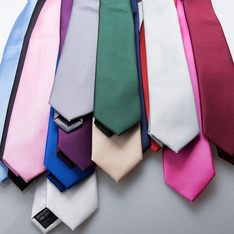 Cravate fine en Jacquard pour hommes d'affaires, cravate classique britannique de couleur unie, acce