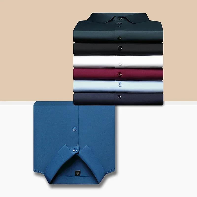 Chemise slim ultra-extensible pour hommes de qualité supérieure – Chemise formelle d'affaires soyeus