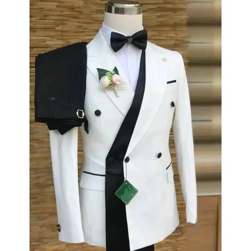 Costumes formels à Double boutonnage pour hommes, Blazer de bal d'affaires avec pantalon, smoking de