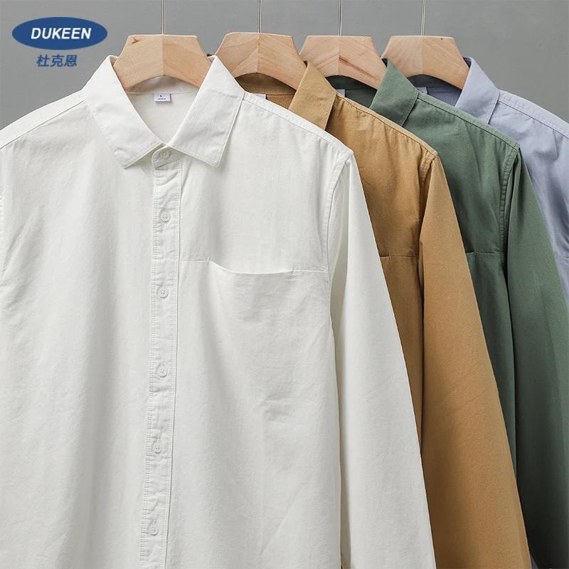 Dukeen chemise à manches longues hommes printemps et automne coton Senior sens de décontracté couleu