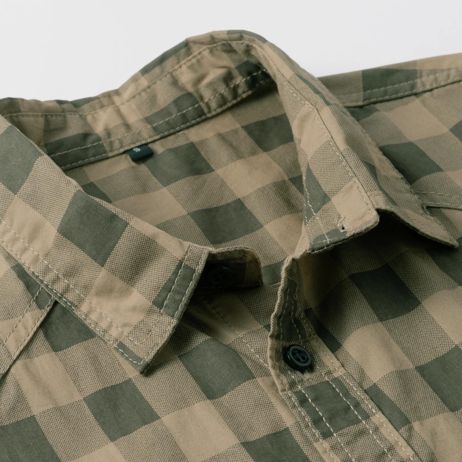 2025 automne nouvelle mode hommes 100% coton chemise à carreaux hauts décontracté boutonné à manches
