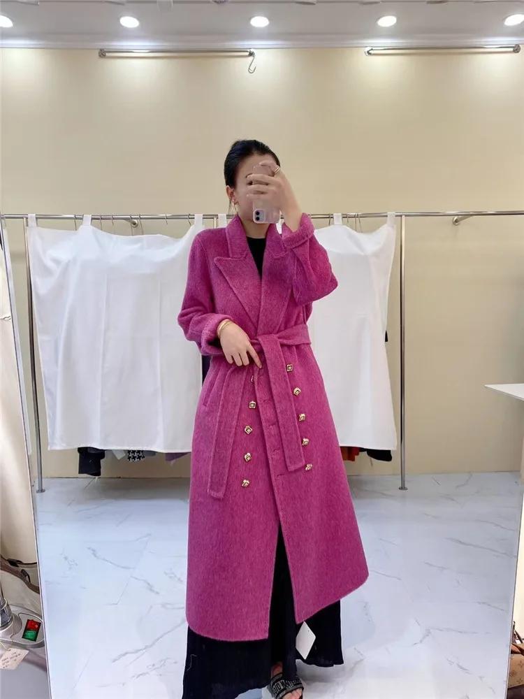 GENHUA 2025 automne hiver nouvelle dentelle Double boutonnage Double face laine veste Version coréen