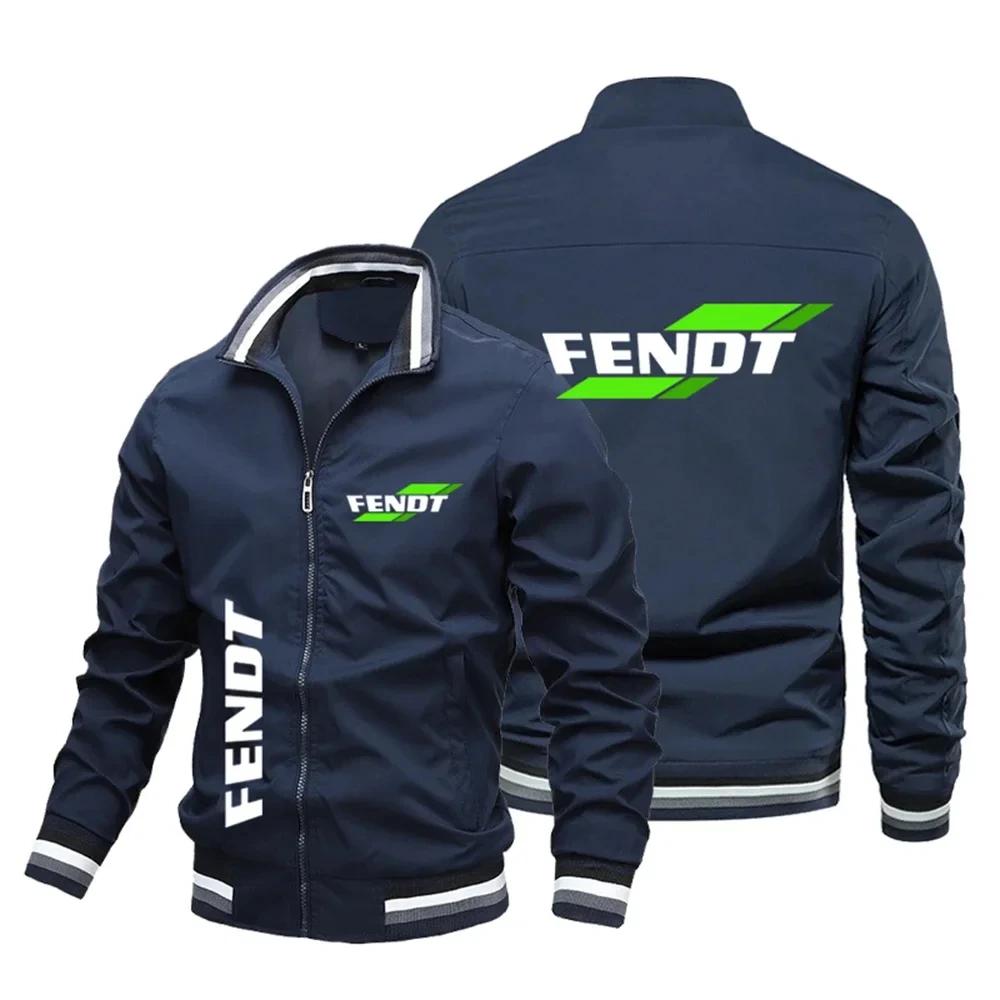 FENDT-Veste Coupe-Vent à Col Montant pour Homme, Manteau de dehors à Fermeture Éclair pour Moto, Loi