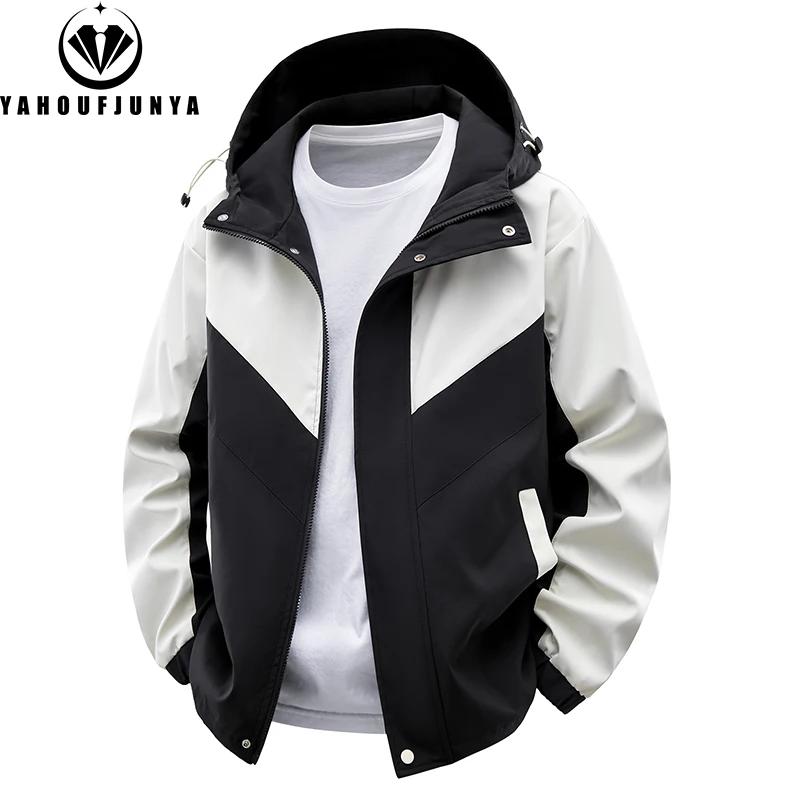 Veste fine à capuche cargo pour homme, idéale pour le printemps et l'automne, pour les loisirs en ex