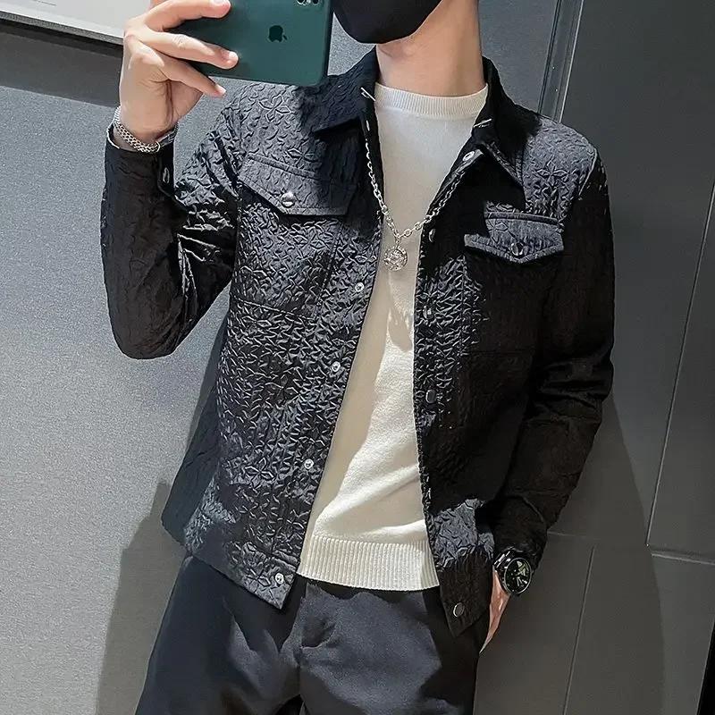  Veste Slim Fit pour hommes, Blazer Streetwear au Design coréen avec col à col, nouvelle collection