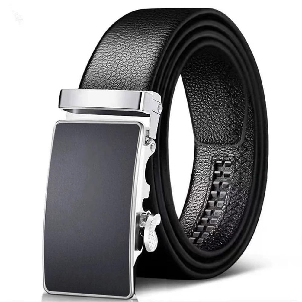Ceinture en cuir pour homme, boucle automatique avec design tendance haut de gamme, ceinture habillé