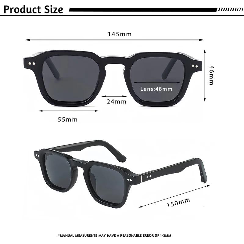 Lunettes de soleil polarisées rétro CATERSIDE pour hommes, monture carrée large en acétate, lunettes