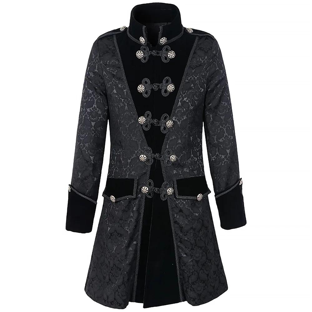 Costume médiéval européen Vintage pour hommes, veste gothique victorienne de cour Steampunk, costume