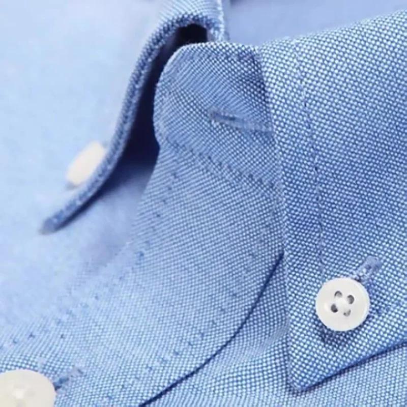 Chemise à manches longues pour hommes, sans repassage, Oxford, filature, slim, décontractée, confort