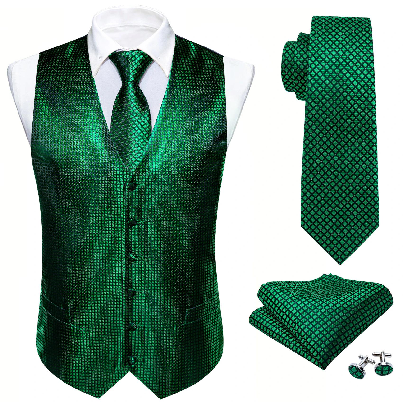 Gilet Vert Designer 30 Couleurs pour Homme, Motif Trèfle Paisley à Carreaux, Col en V, Ensemble Gile
