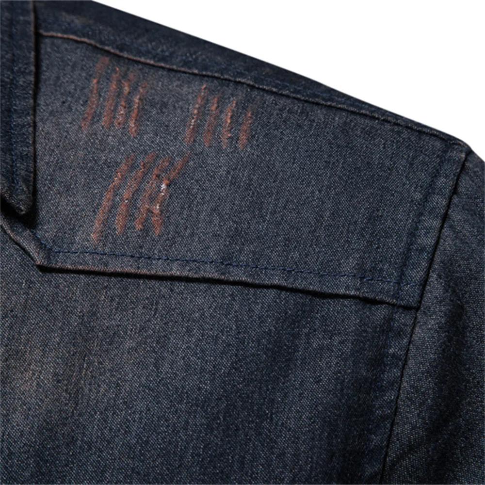 AIOPESON marque chemise en denim de coton élastique pour hommes manche longue Chemises de cow-boy de