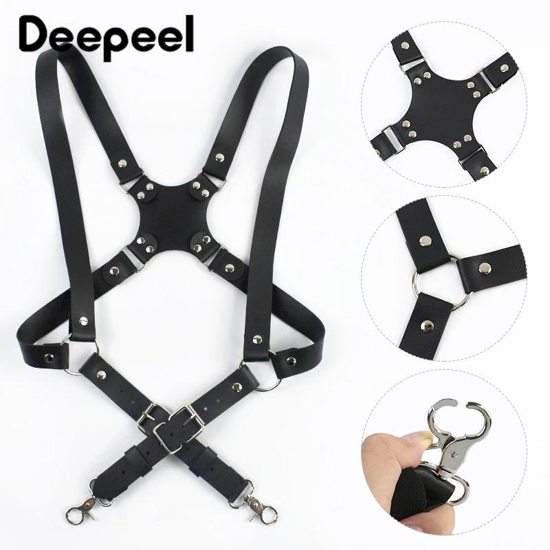 Deepeel – bretelles en cuir pour hommes, 2.5cm de large, 2 crochets à Clip, sangle réglable, harnais