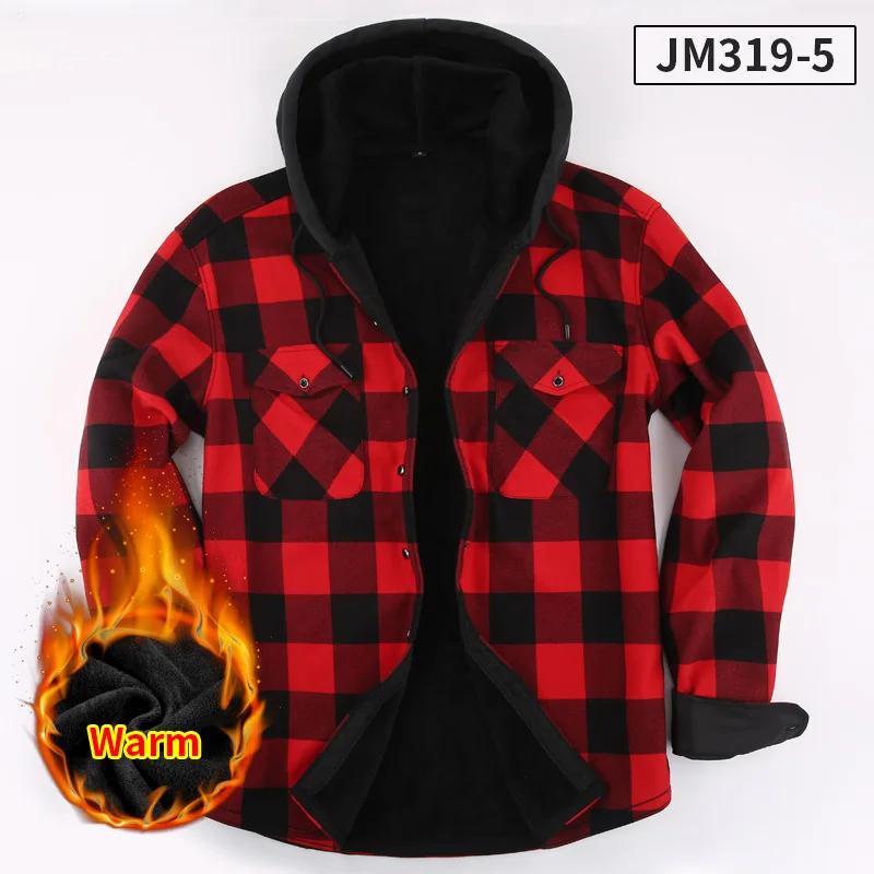 Chemise à manches longues pour hommes, taille américaine, automne hiver, chaud, polaire épaisse, pla
