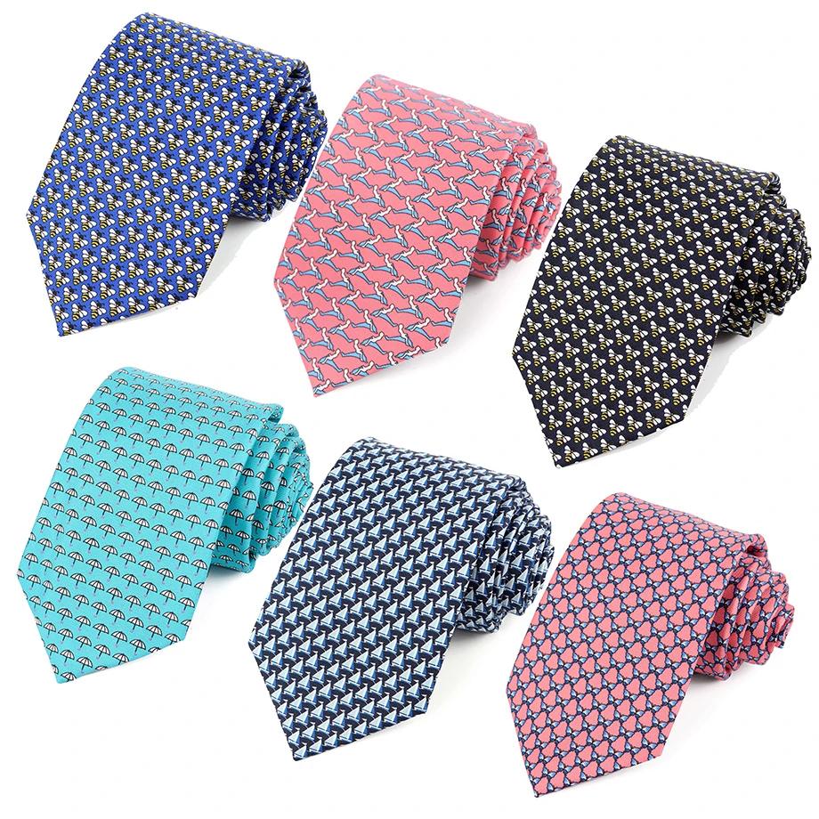 Tailleur Smith 7.5 cm cravates faites à la main motif d'impression animale cravate Satin soie cou cr