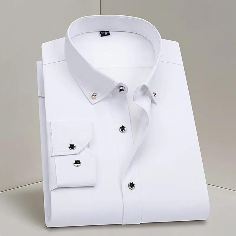 Offre spéciale hommes d'affaires robe chemise formelle mode mince classique basique diamant bouton à