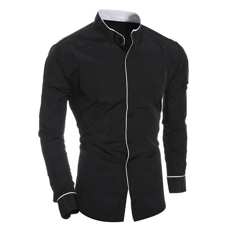 Chemise à manches longues pour hommes, couleur unie, Simple, décontractée, Version coréenne, coupe c