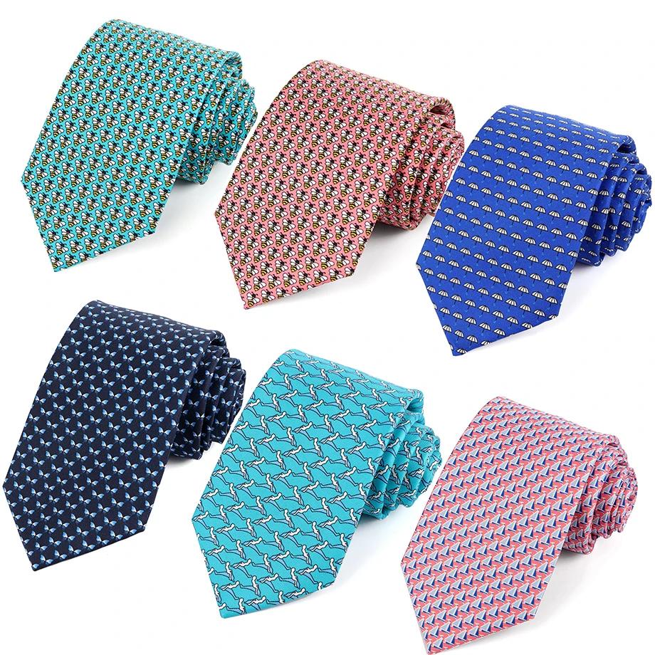 Tailleur Smith 7.5 cm cravates faites à la main motif d'impression animale cravate Satin soie cou cr
