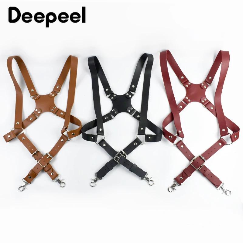 Deepeel – bretelles en cuir pour hommes, 2.5cm de large, 2 crochets à Clip, sangle réglable, harnais