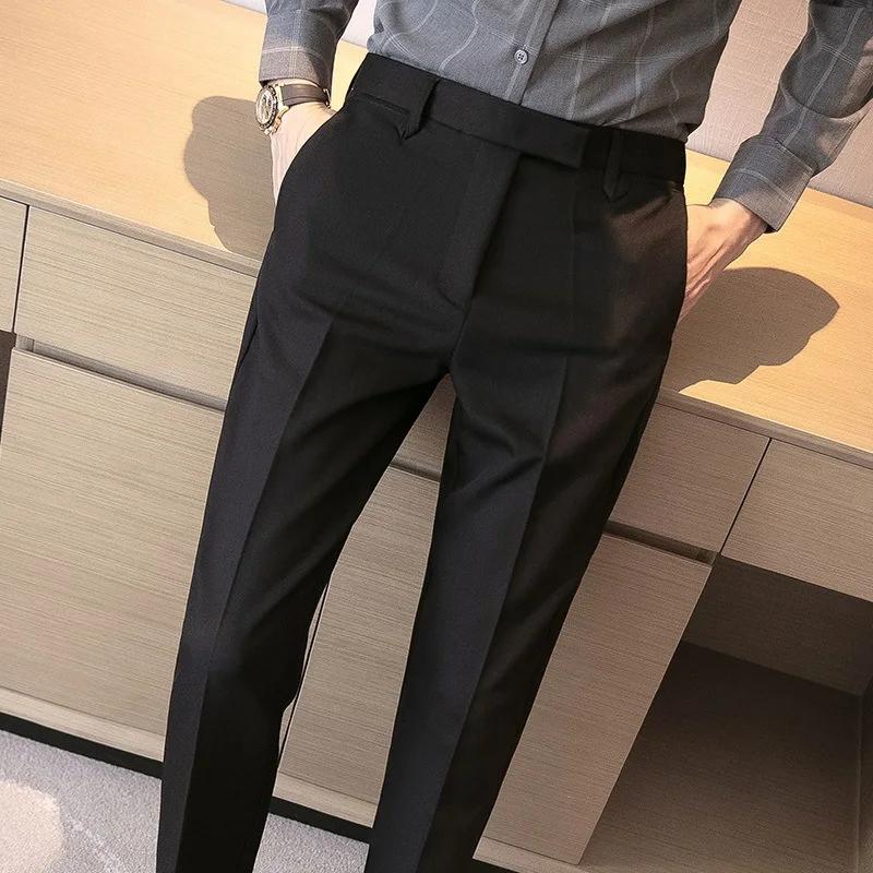 Nouveau pantalon de costume pour homme style britannique, pantalon décontracté d'affaires, pantalon