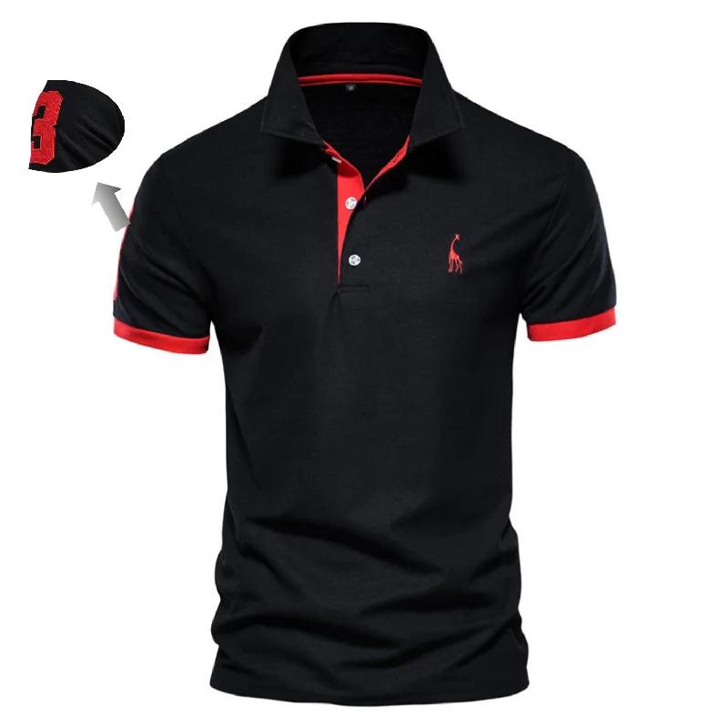 AIOPESON brodé 35% coton polo homme décontracté couleur unie Slim Fit Polo nouvelle marque vêtements