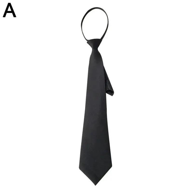 Cravate unisexe pour homme et femme, fermeture éclair, noire, à Clip, de sécurité, pour vêtements, u