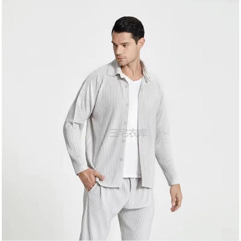 Miyake plissé Plisse chemise hommes 2026 printemps nouvelle veste à manches longues automne loisirs