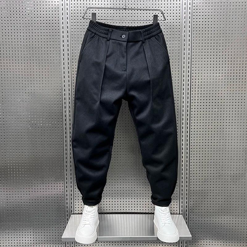 Pantalon de costume pour hommes, société de la mode, pantalon habillé coréen, ample, droit, décontra