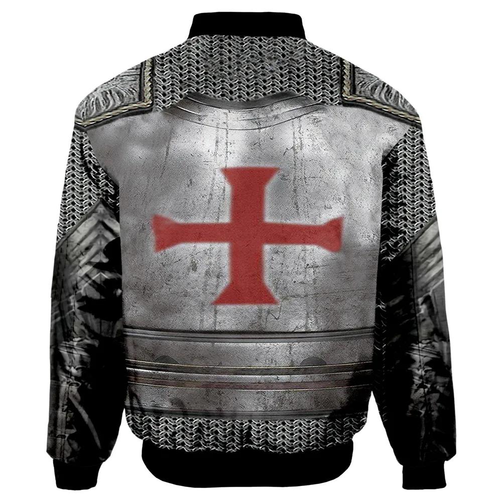 Blouson aviateur imprimé chevaliers templiers pour hommes