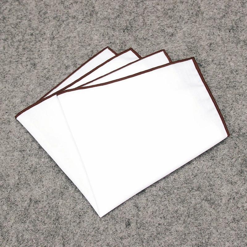 Mouchoir de poche en coton blanc pour hommes