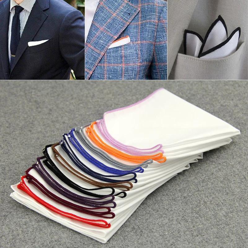 Mouchoir de poche en coton blanc pour hommes