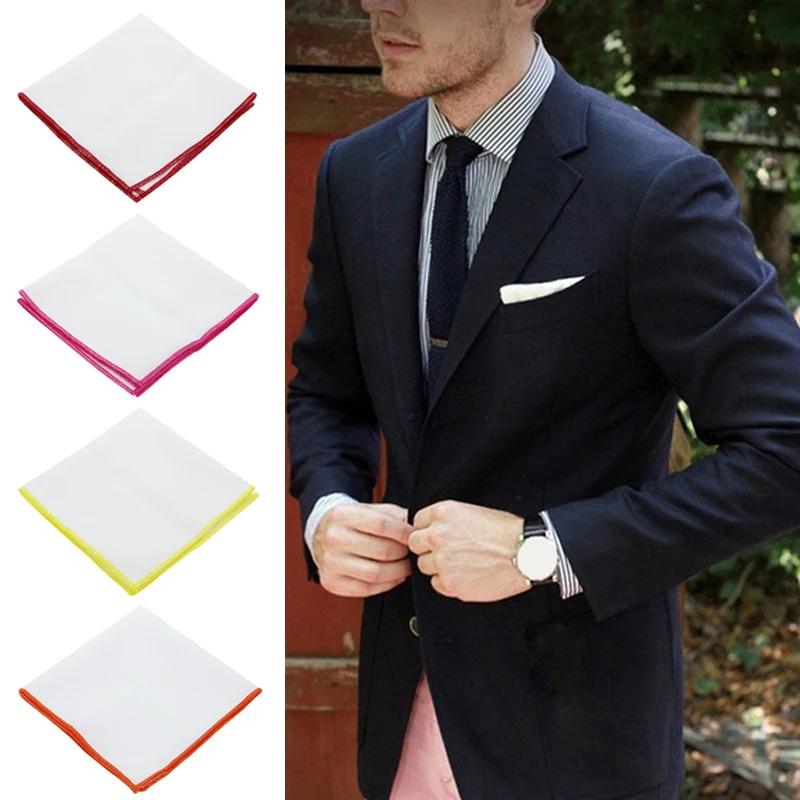 Mouchoir de poche en coton blanc pour hommes