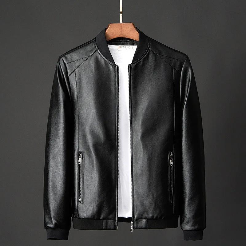 Veste en cuir PU pour hommes style décontracté Bomber veste de Moto occasionnels et quotidienne printemps automne