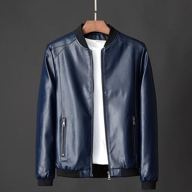 Veste en cuir PU pour hommes style décontracté Bomber veste de Moto occasionnels et quotidienne printemps automne