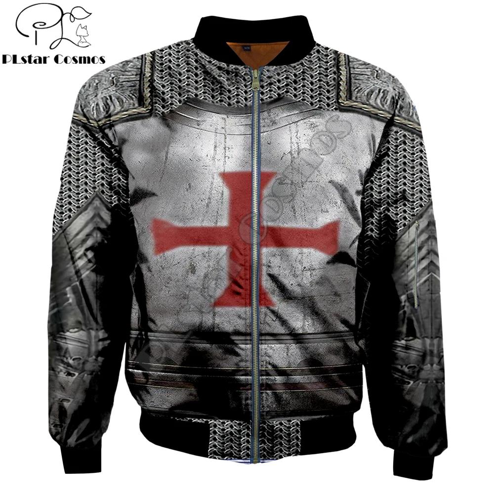 Blouson aviateur imprimé chevaliers templiers pour hommes