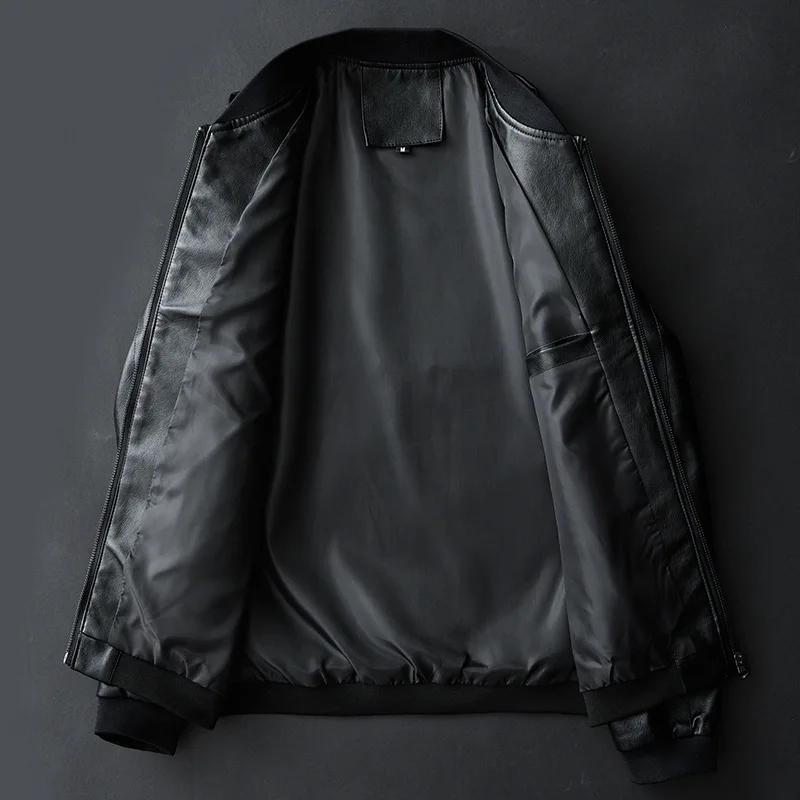 Veste en cuir PU pour hommes style décontracté Bomber veste de Moto occasionnels et quotidienne printemps automne