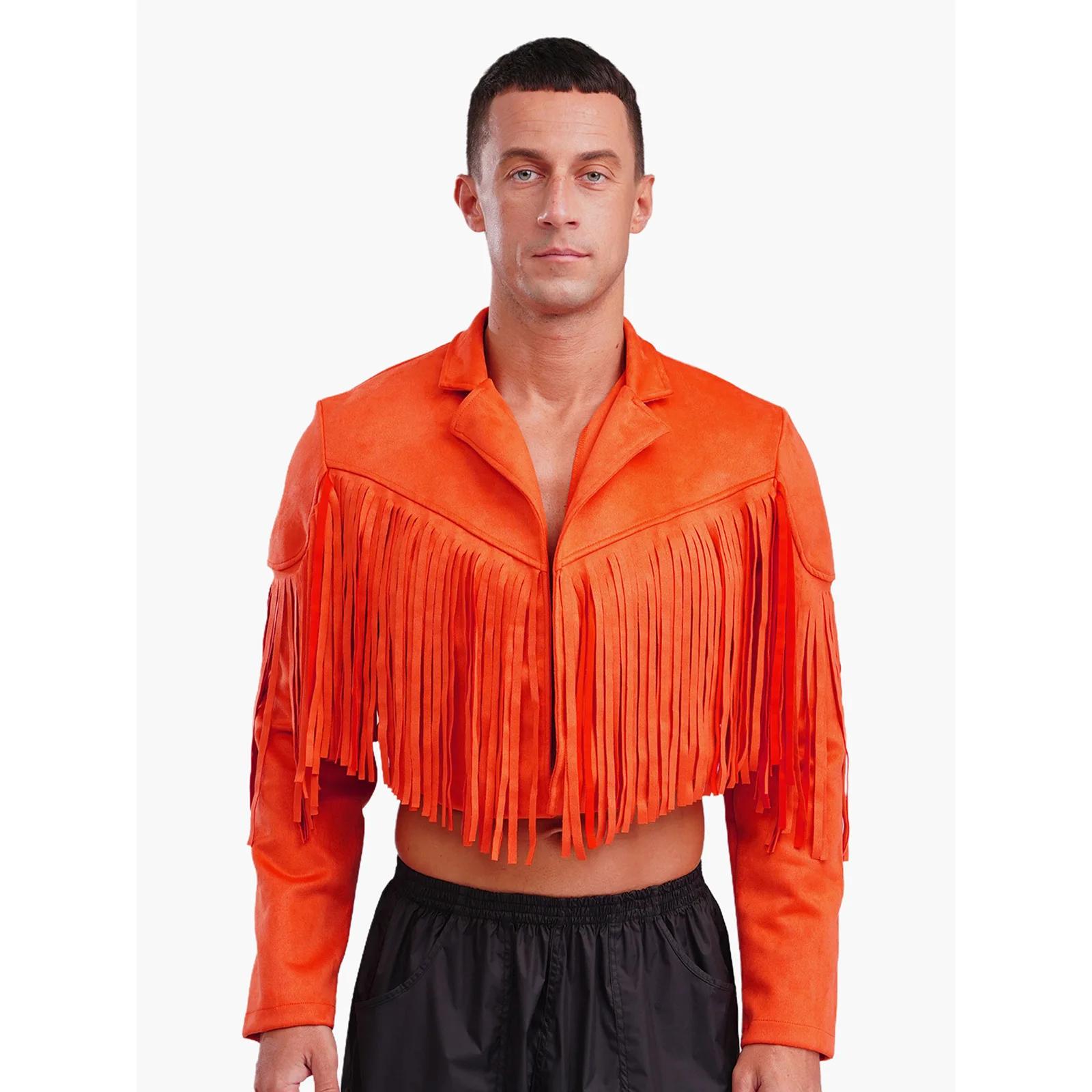 Vestes courtes en Faux daim à franges pour hommes