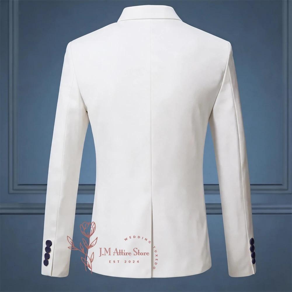 Costume Homme Haute Couture Blanc 3 Pièces – Veste