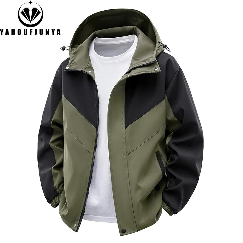 Veste fine à capuche cargo pour homme