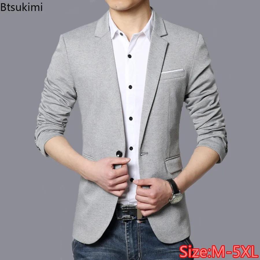 Veste de Costume Classique Homme 2026 – Blazer Slim Uni à Bouton Unique pour Affaires et Tenues Décontractées – Haut