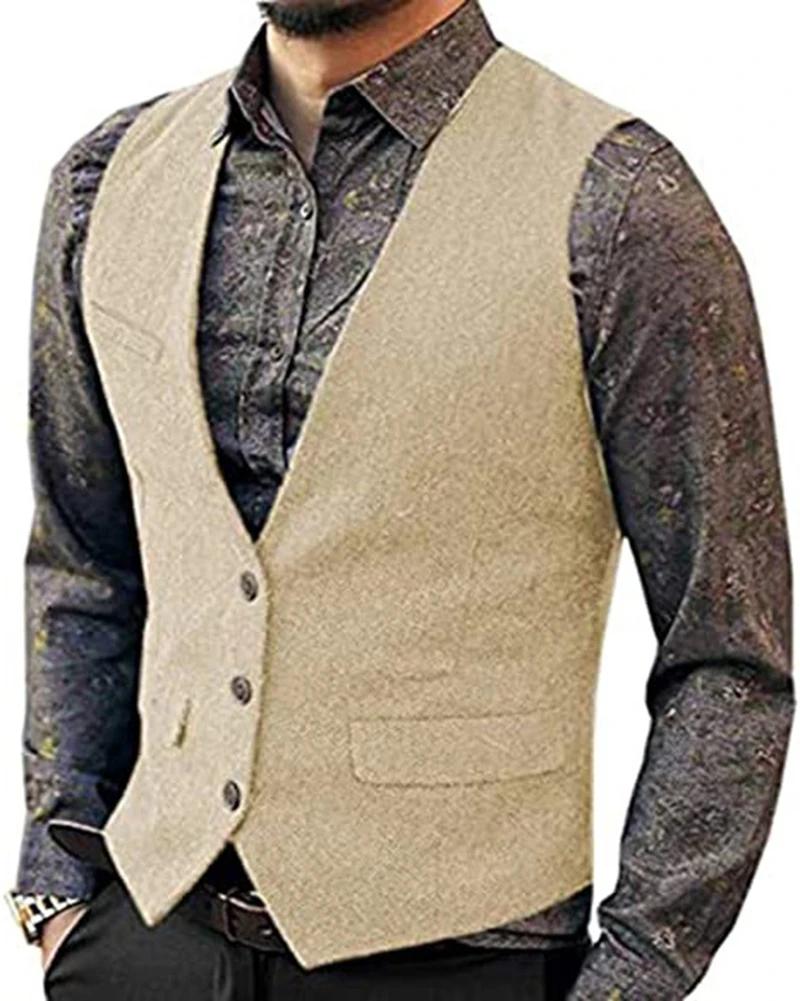 Gilet de costume classique à col en V profond
