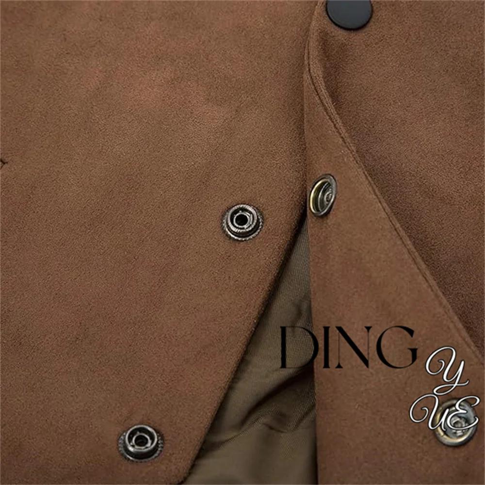 Gilet de costume en cuir suédé pour hommes