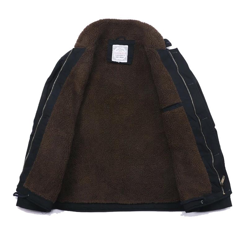 N1 USN épais hiver hommes Sherpa polaire pont veste avec VF-3 Felix brodé Patch Parka manteau