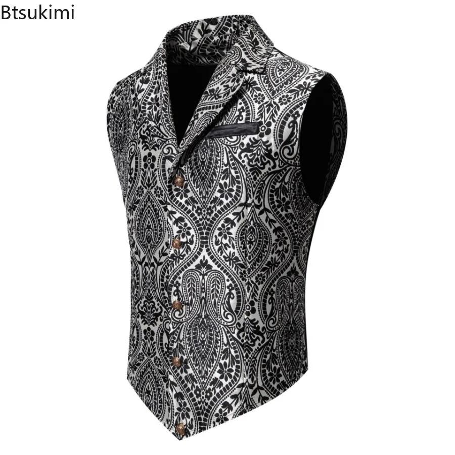 Gilet de Costume Rétro Jacquard pour Homme 2026 – Style Steampunk Gothique