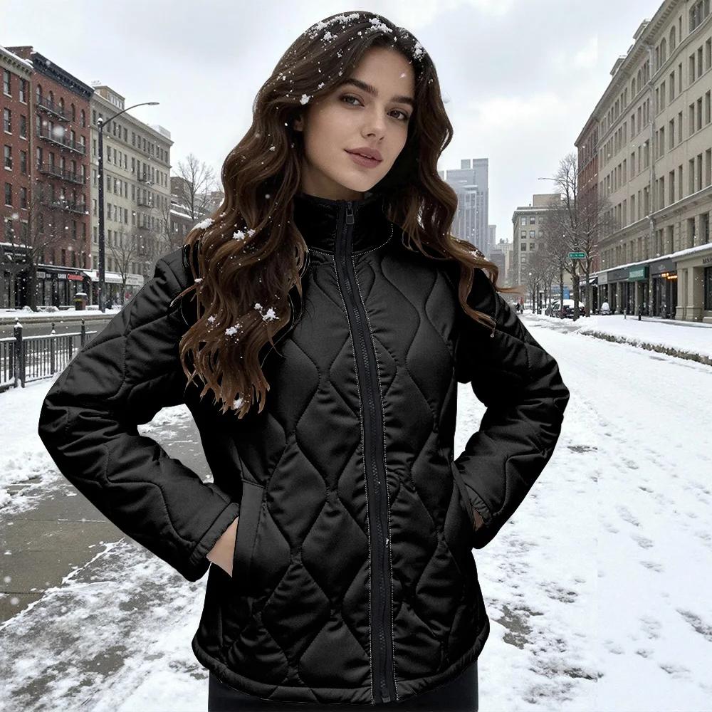 Veste matelassée Black Diamond avec col montant et fermeture éclair sur le devant pour l'hiver